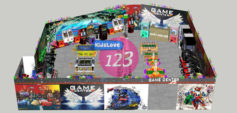 Dự án thi công lắp đặt khu vui chơi trong nhà game thùng tại coopmart rạch giá